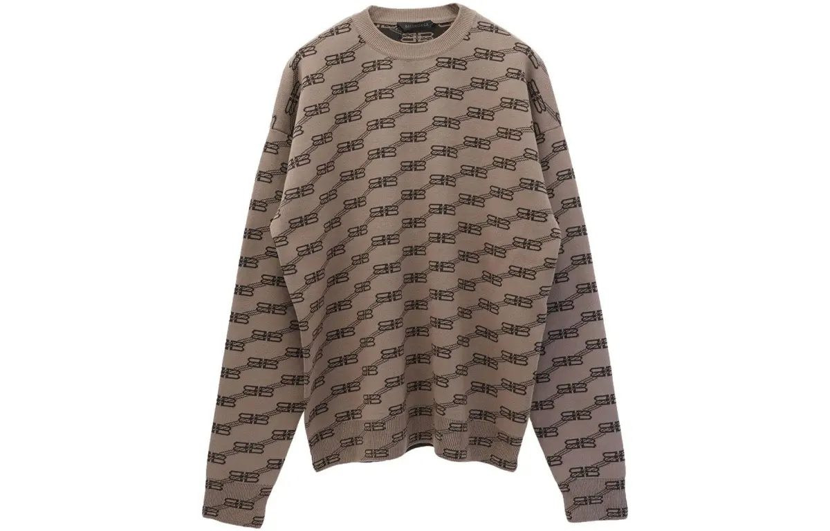 Balenciaga SS23 Sweater Loose Fit Men's Brown