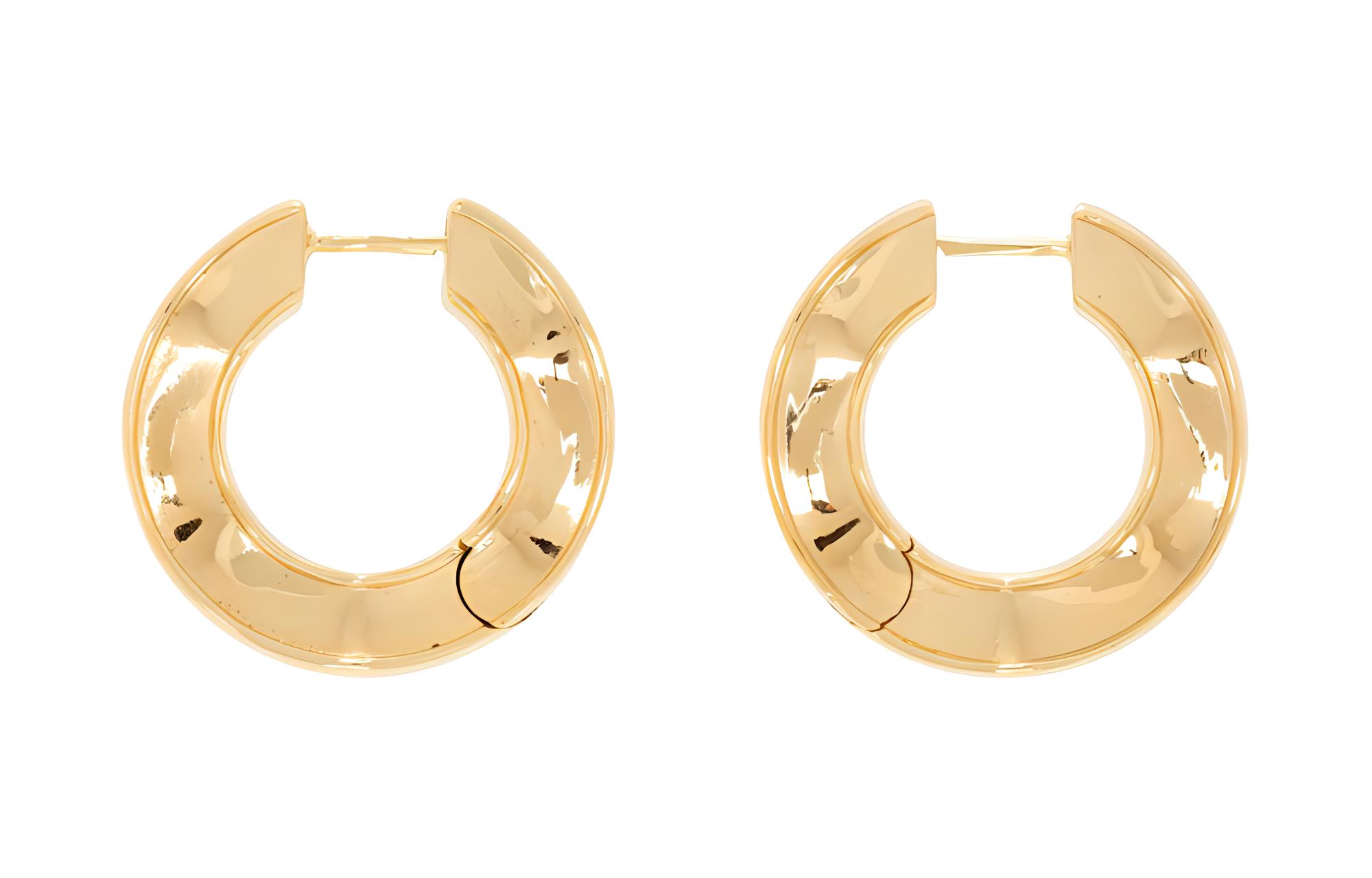 Bottega Veneta 925 Sterling Silver With 18K Gold Earrings Men's Gold