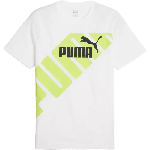 PUMA T Shirts Men's White Crew Neck Moderate Straight Fit