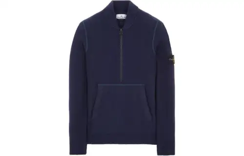 STONE ISLAND Sweaters Unisex Blue Stand Collar Moderate Other