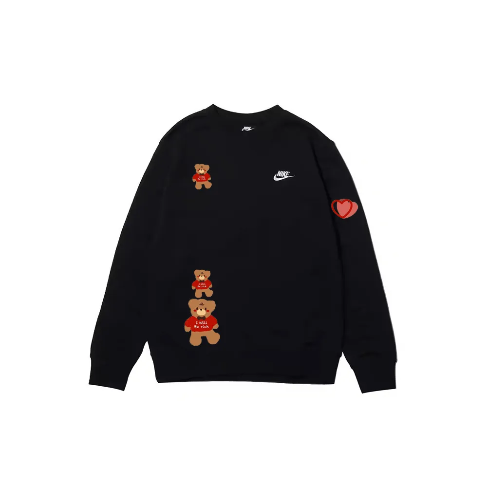 Nike Sweatshirts Men's Black Crew Neck Moderate