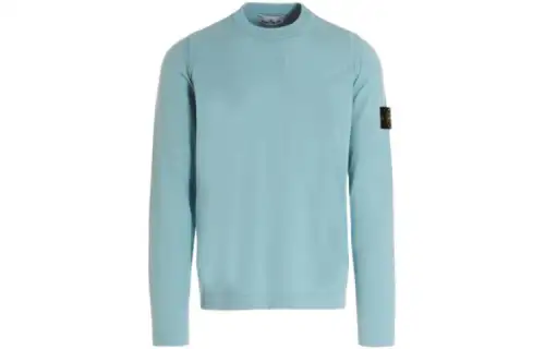 STONE ISLAND Sweaters Men's Blue Crew Neck Base Layer