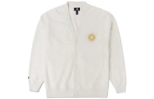Converse Sweaters Men's Milk White V Neck Moderate Cardigan