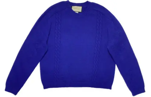 GUCCI Sweaters Men's Blue Crew Neck Moderate Other