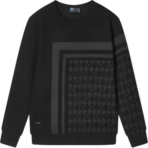 FILA Sweaters Men's Jet Black Crew Neck Moderate Other