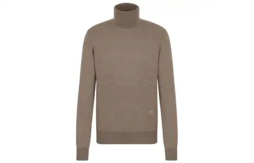 DIOR Cashmere Sweaters Men's Brown Turtleneck Moderate