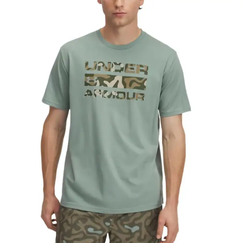 Under Armour Stacked T Shirt Men's Cyan