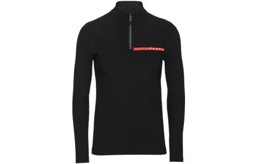 PRADA Sweaters Men's Black Stand Collar Moderate