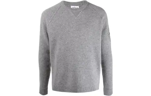 STONE ISLAND Sweaters Men's Gray Crew Neck Moderate Straight Fit