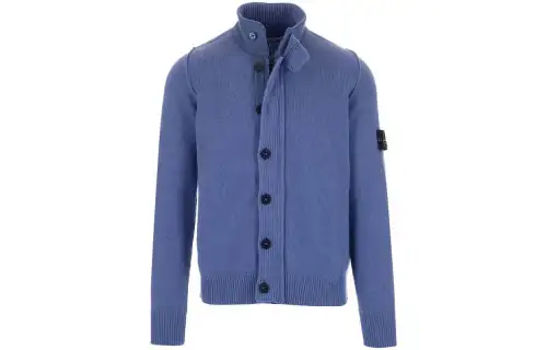 STONE ISLAND Sweaters Men's Blue Stand Collar Moderate Other