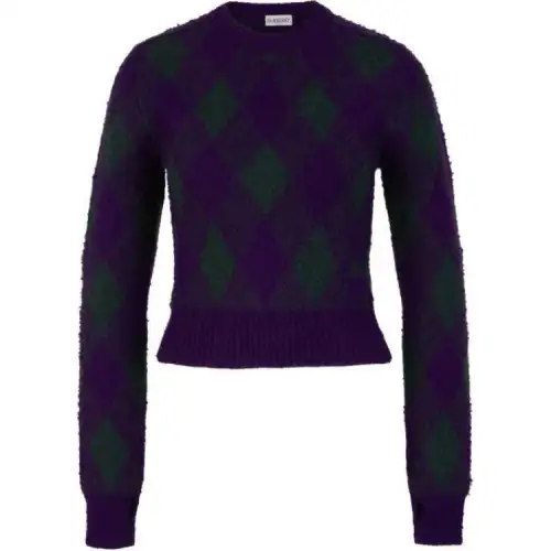 Burberry Argyle Intarsia Knit Cropped Jumper