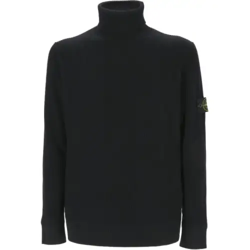 STONE ISLAND Logo Patch Roll Neck Jumper