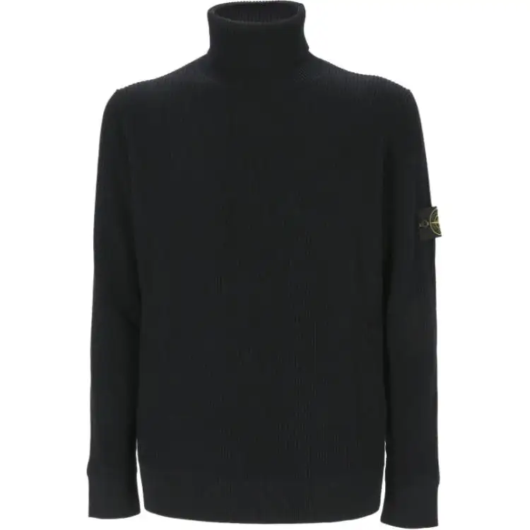 STONE ISLAND Logo Patch Roll Neck Jumper