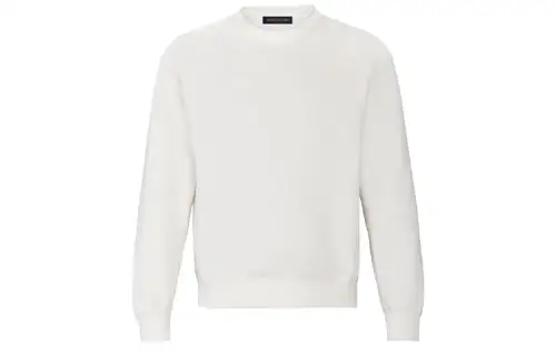 LOUIS VUITTON New Quarterly Products Of LV Sweatshirts Men's Ecru Crew Neck Moderate