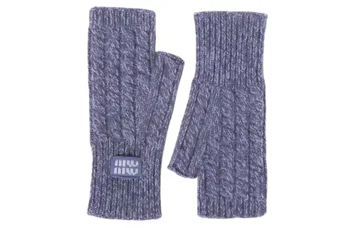 MIU MIU Wool, Cashmere Knit Gloves Women's Purple