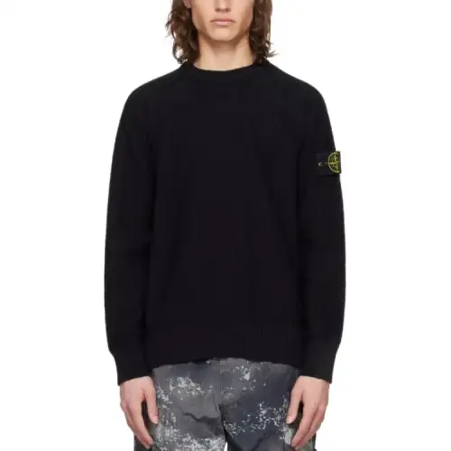 STONE ISLAND Sweaters Men's Black Crew Neck Moderate Other