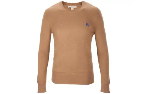 Burberry Cashmere Sweaters Men's Light Brown Crew Neck Moderate Other