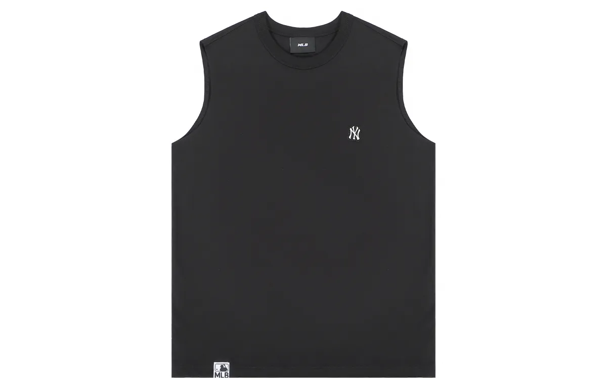 MLB New York Yankees Tank Tops Unisex Black Crew Neck Moderate