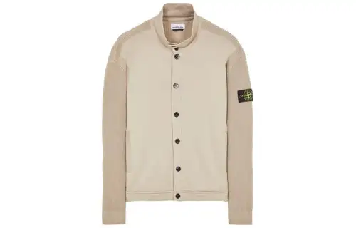 STONE ISLAND SS23 Sweaters Men's Khaki Turtleneck Moderate Cardigan