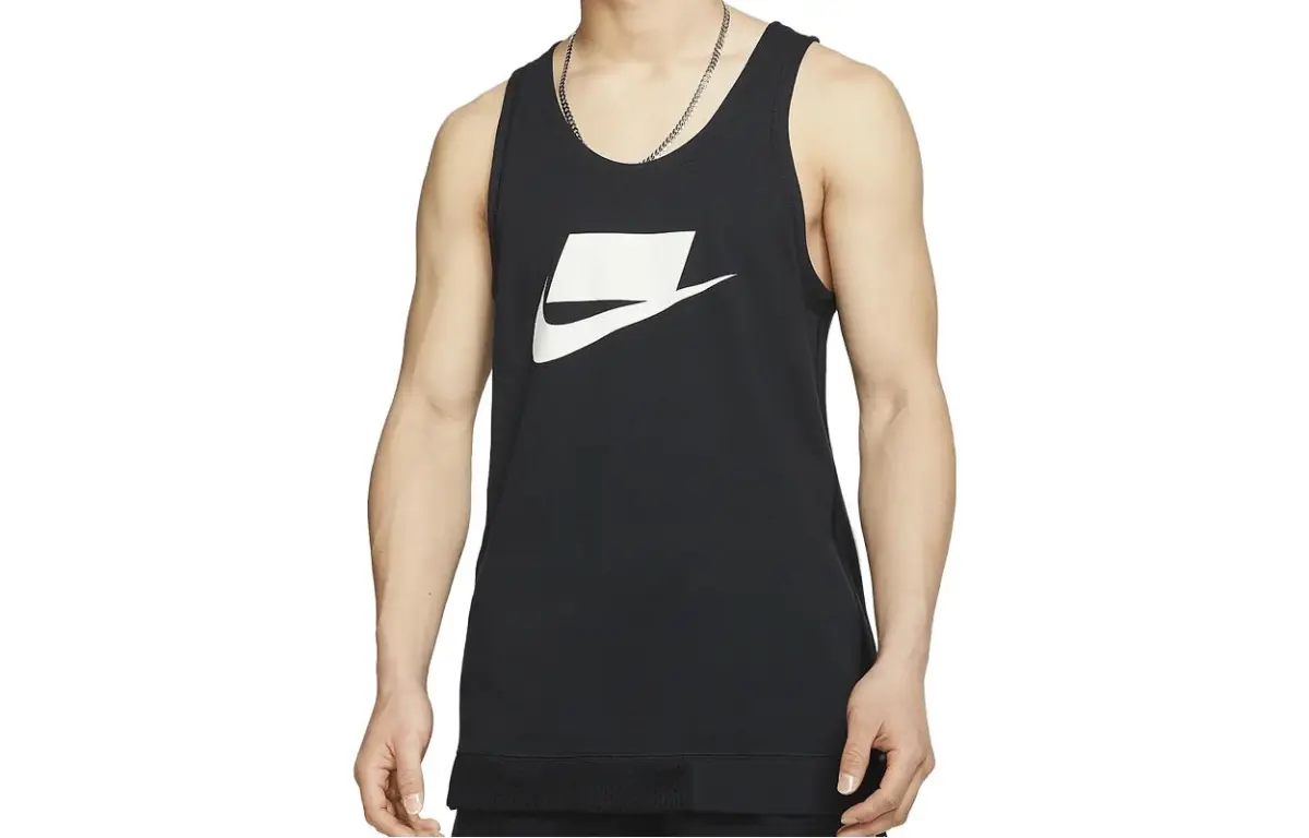 Nike Tank Tops Men's Black Crew Neck Moderate Straight Fit