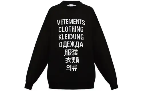 Vetements Sweaters Men's Black Crew Neck Moderate Other