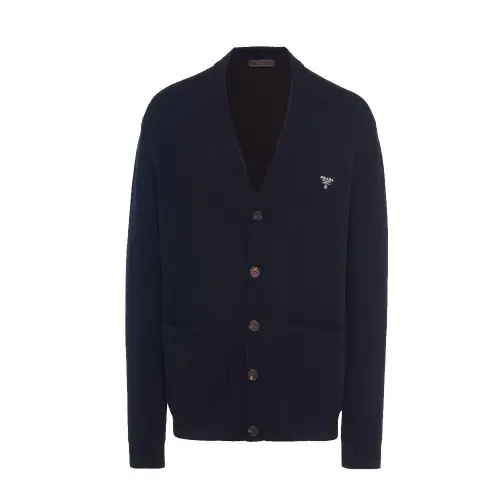 【Previous Season】cashmere logo-patch cardigan