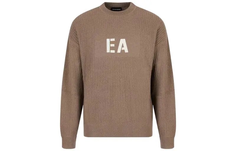 EMPORIO ARMANI Sweaters Men's Brown Crew Neck Moderate Other