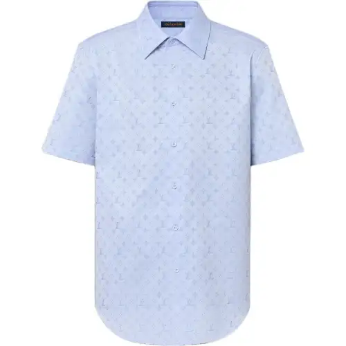 LOUIS VUITTON Monogram Short-Sleeved Cotton Shirt