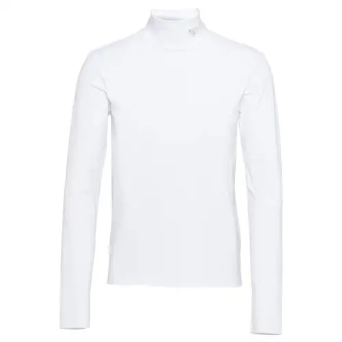 PRADA Mock-neck Jersey T-shirt