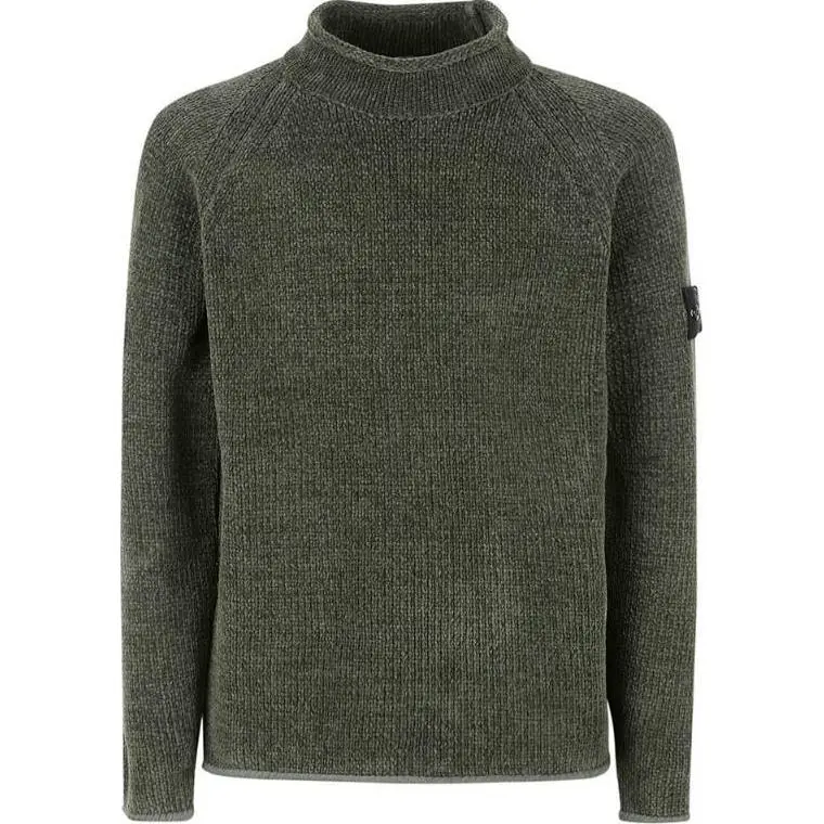STONE ISLAND Compass Patch Mock Neck Jumper