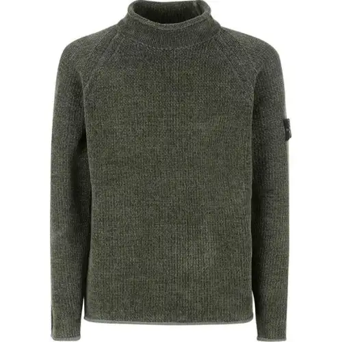 STONE ISLAND Compass Patch Mock Neck Jumper