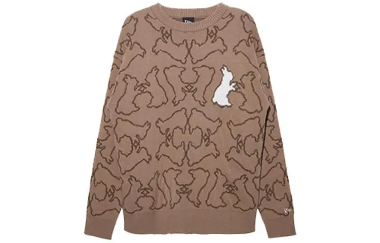 New Era Sweaters Unisex Brown Crew Neck Moderate Straight Fit