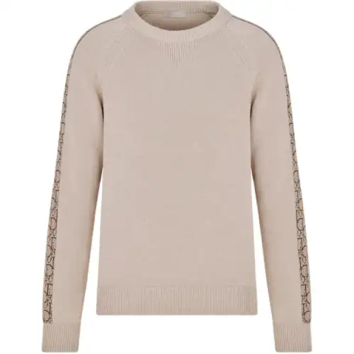 DIOR Sweaters Men's Beige Crew Neck Moderate Other