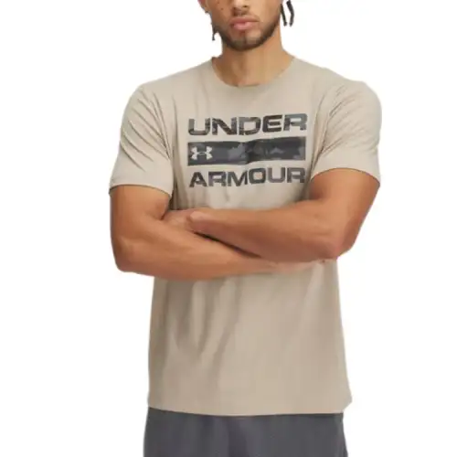 Under Armour Stacked Fill T Shirt Men's Khaki 300