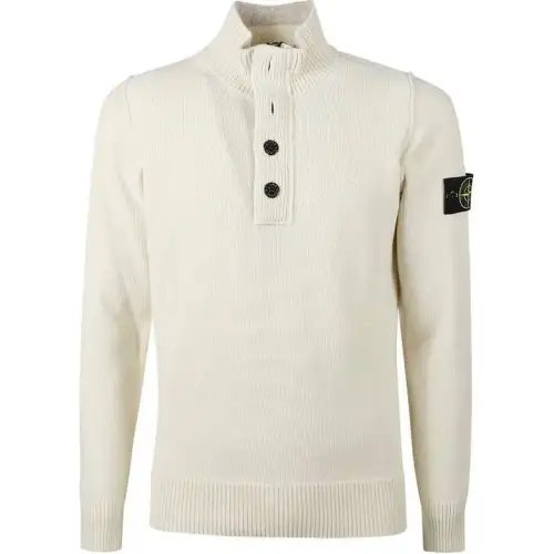 STONE ISLAND Logo Patch High Neck Jumper