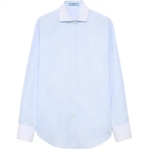 PRADA Logo Embroidered Button Up Shirt