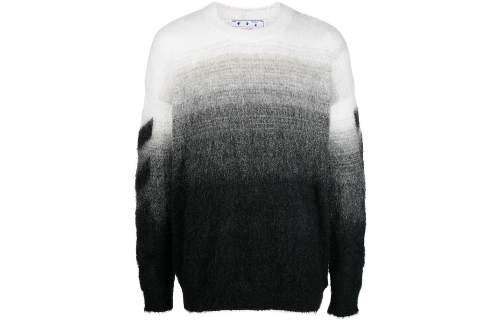 OFF WHITE Diag Arrow Brushed Knit Crewneck