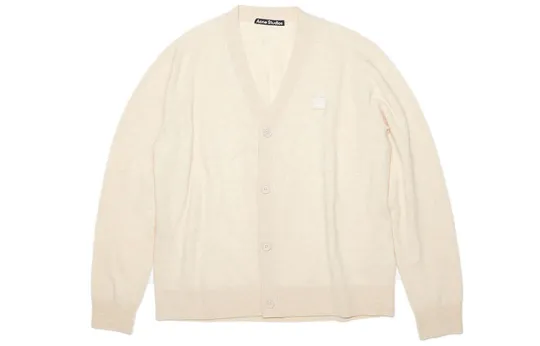 Acne Studios Logo Patch V Neck Knitted Cardigan