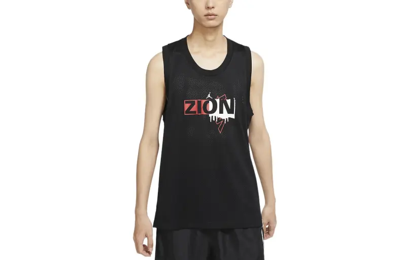 Jordan Tank Tops Men's Black Crew Neck Moderate Straight Fit