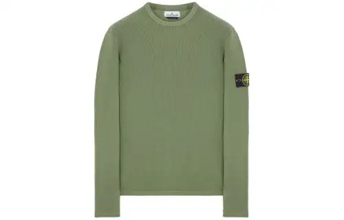 STONE ISLAND SS23 Sweaters Men's Army Green Crew Neck Moderate Other