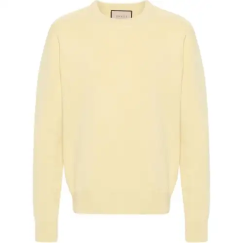 GUCCI Sweaters Men's Yellow Crew Neck Moderate Other