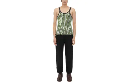 Bottega Veneta Tank Tops Men's Green Halter Neck
