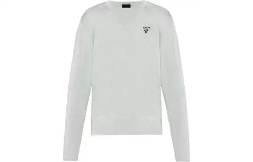 PRADA Sweaters Men's Gray V Neck Moderate