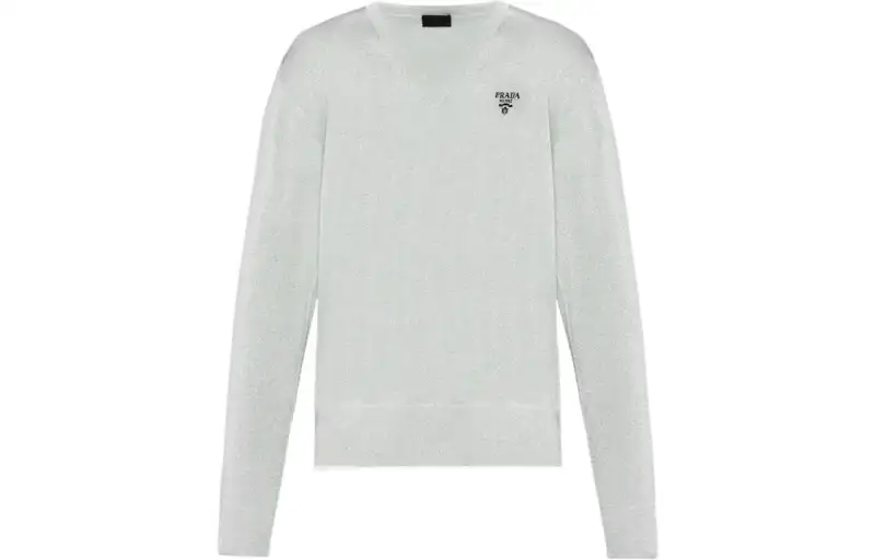 PRADA Sweaters Men's Gray V Neck Moderate