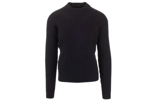 PRADA Sweaters Men's Black Crew Neck Moderate Base Layer