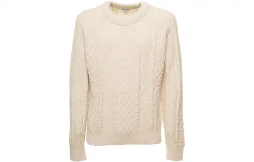 Bottega Veneta Sweaters Men's Ecru Crew Neck Moderate Other