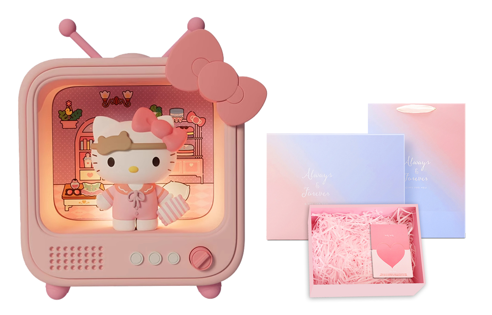 Sanrio, hello kitty, commemorative gift box, atmospheric sophisticated cute night light, creative decorations for students for men and women, high-quality style, for beloved, for luck