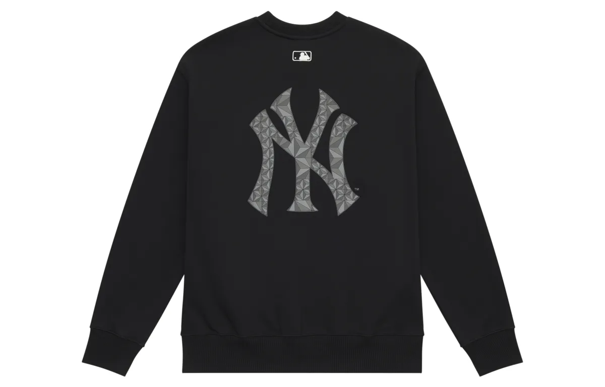 MLB MONOGRAM FW24 Athleisure Minimalist Style Pullover Solid Color Large Logo Crew Neck Fleece Lined Long Sleeved