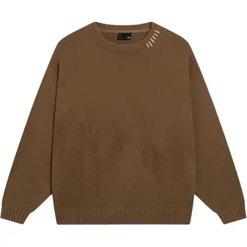 Li Ning Sports Life Collection Sweaters Men's Fox Brown Crew Neck Moderate Other