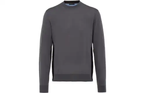 PRADA Sweaters Men's Gray Crew Neck Moderate